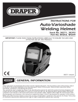 Draper Solar Powered Auto-Varioshade Welding and Grinding Helmet-Flame Operating instructions