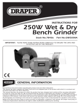 Draper Wet and Dry Bench Grinder, 250W Operating instructions