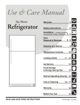 Frigidaire Top Freezer Operating Instructions Manual