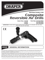 Draper Composite Reversible Keyless Air Drill, 13mm Operating instructions