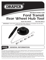 Draper Rear Hub Removal Kit - Ford Transit Operating instructions