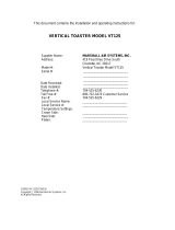 Marshall Air VT12S User manual