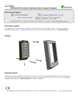 Paxton TOUCHLOCK K Series Stainless Steel Compact Keypad Quick start guide