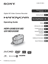 Sony HDR-UX19E User manual