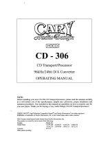 Cary Audio Design CD-306 Owner's manual