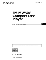 Sony CDX-M610  (XT-XM1) User manual