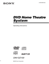 Sony DAV-DZ100 - Dvd Home Theater System Operating instructions