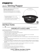 Presto stirring popper 05204 User manual