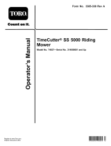 Toro TimeCutter SS 5000 Riding Mower User guide