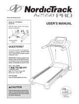 NordicTrack A2550 Pro Treadmill User manual