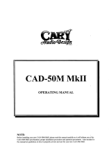 Cary Audio Design CAD-50M MkII Owner's manual