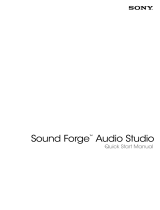 Sony Sound Forge Sound Forge Audio Studio 10.0 Quick start guide