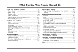 Pontiac Vibe 2004 Owner's manual