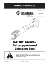 Greenlee GATOR EK425L Li-ion Battery CrimpingTool User manual