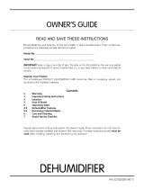 Frigidaire DH25J5 Owner's manual