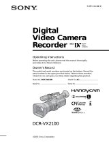 Sony DCR VX2100 - Handycam Camcorder - 380 KP User manual