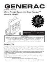 Generac Power Systems Power Transfer System with Dual Load Manager Owner's manual