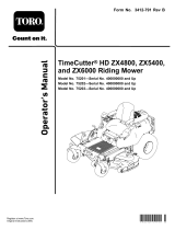 Toro TimeCutter HD ZX4800 Riding Mower User manual