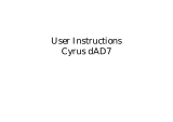 Cyrus DAD 7 Owner's manual