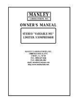 Manley Variable MU Compressor/Limiter Owner's manual