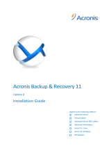 ACRONIS Backup & Recovery 11 advanced server SBS edition Installation guide