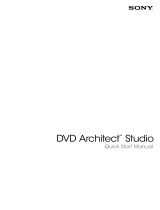Sony DVD Architect Studio 5.0 Quick start guide