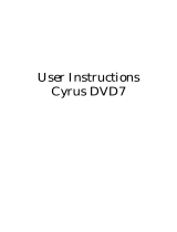 Cyrus DVD 7 Owner's manual