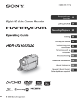 Sony HDR-UX20 User manual