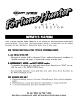 Bounty Hunter Fortune Owner's manual