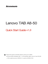 Lenovo TAB A8-50 Quick start guide