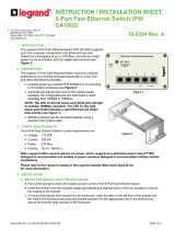 Legrand 5 Port Fast Ethernet Switch - DA1002 Installation guide