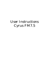 Cyrus FM 7.5 Owner's manual