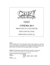 Cary Audio Design Cinema D-3 Owner's manual
