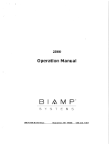 Biamp 2500 Operation User manual