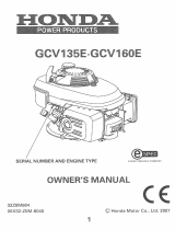JCB Honda GCV135E & GCV160E engine Operating instructions