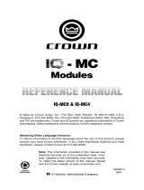 Crown IQ-MC4/IQ-MC-8 Owner's manual