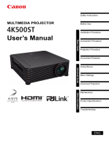 Canon XEED 4K500ST User manual