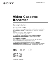 Sony SLV-N750 - Video Cassette Recorder User manual