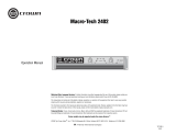 Crown Macro-Tech Series User manual