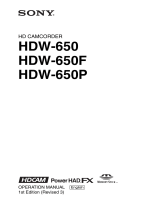 Sony HDW-650 User manual