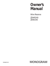 Monogram ZDWR240PBS Owner's manual