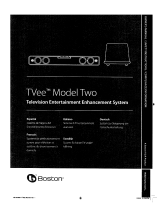 Boston Acoustics TVee Model Two Owner's manual
