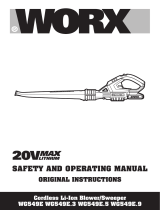 Worx WG549E 20V Max Lithium Cordless Blower User manual