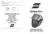 ESAB Globe-Arc Welding Helmet User User manual