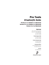 Avid Pro Tools AVoption XL 5.3.x Operating instructions