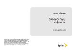 Sanyo Taho Sprint User manual
