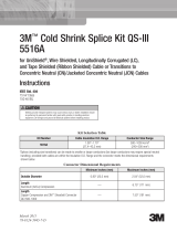 3M Cold Shrink QS-III Splice 5516A-1000-AL, UniShield®, Longitudinally Corrugated, 15 kV, 1000 kcmil, 1/case Operating instructions