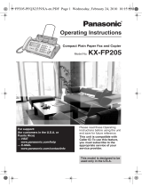 Panasonic KXFP205 Operating instructions