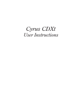 Cyrus CD XT Owner's manual
