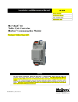 McQuay MicroTech III Installation and Maintenance Manual